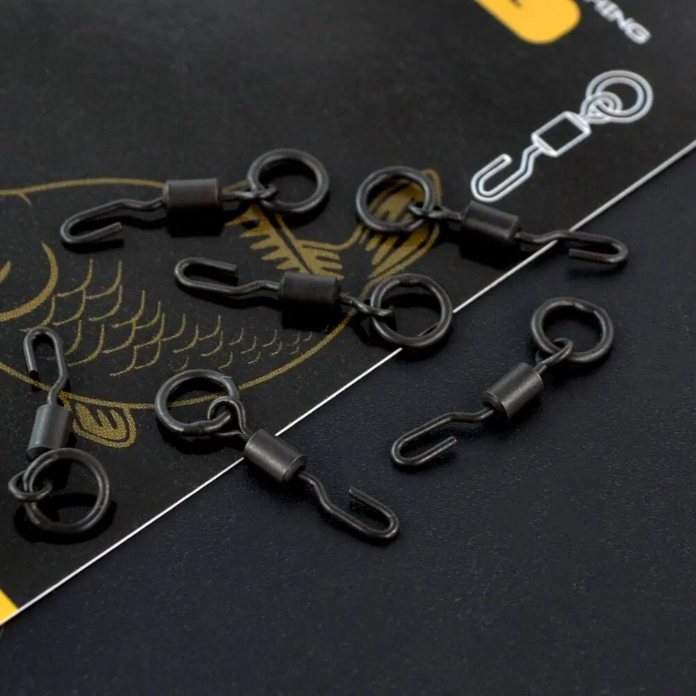 Carp Fishing Swivels Snaps with Solid Ring Quick Change Fishing Hook Swivels Accessories Pack of 40 - view 5