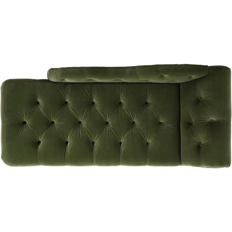 Samuel Tufted Chaise Lounge (Olijfgroen Performance Fluweel)