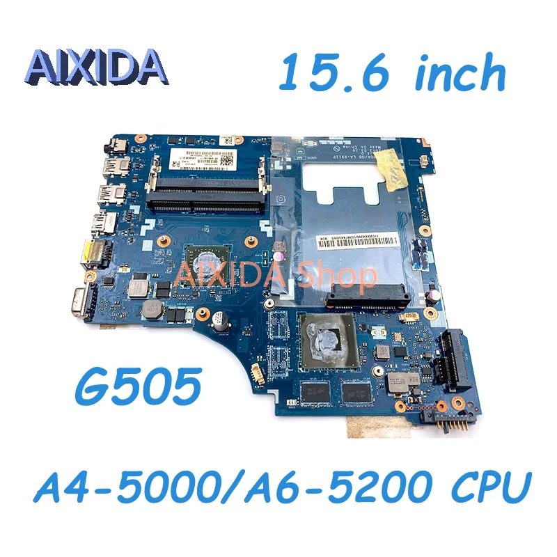 

AIXIDA 15.6 Inch VAWGA GB LA-9911P Mainboard for Lenovo ideapad G505 Laptop Motherboard With A4-5000/A6-5200 CPU HD8570M GPU