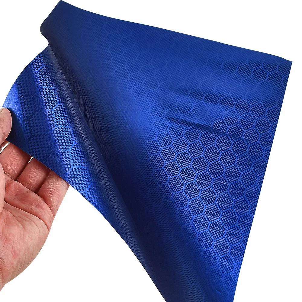 Deep Blue Grid Honeycomb Vinyl Wraps, Small Sheet Film for Car Interior Motorcycle Car Paint Decals Stickers