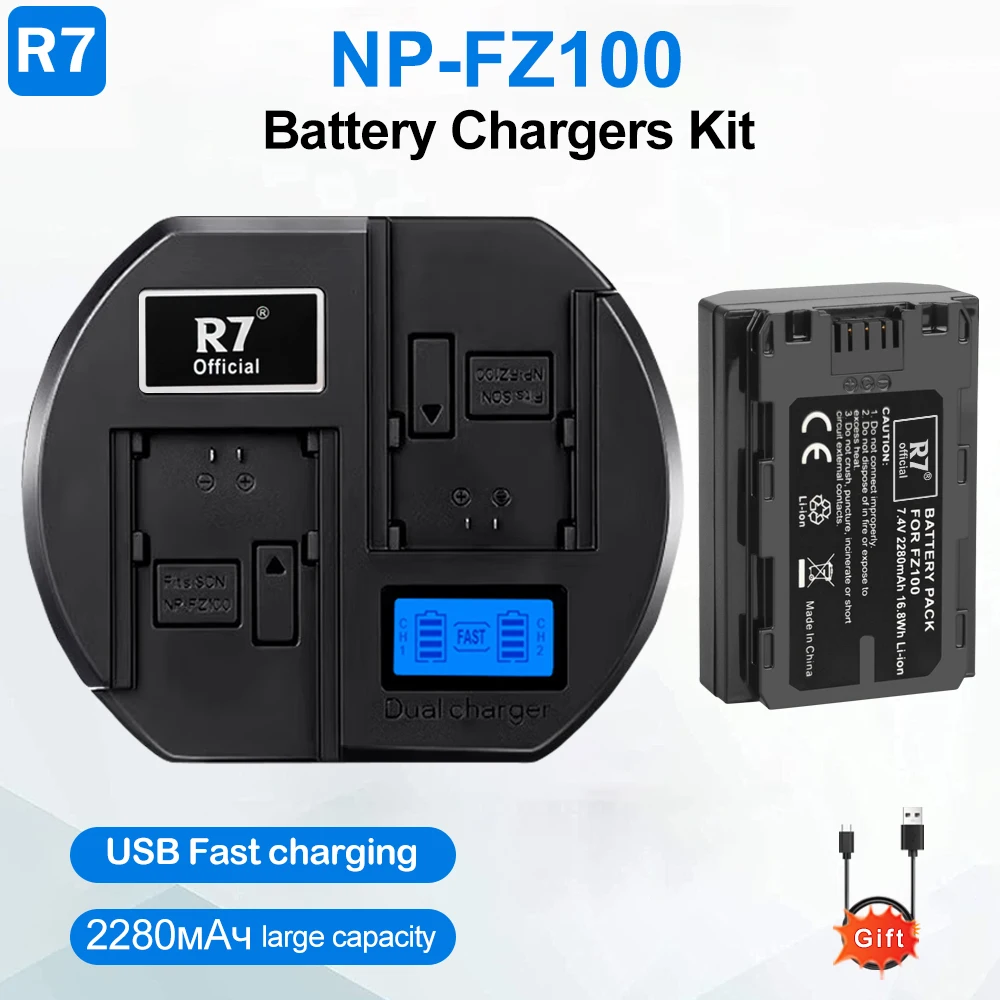 2280mAh NP-FZ100 Battery With LCD Charger For Sony A6600 A7M3 A7RM3 A7R3 A9 A7 A7C A7R4 Mirrorless Cameras And Accessories