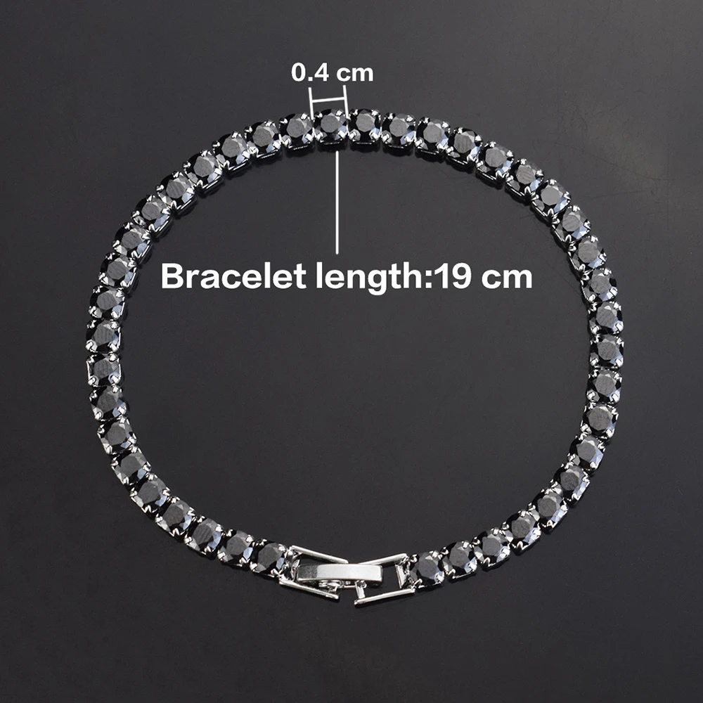 4mm Micro-inlaid Zircon Tennis Bracelet for Women 2025 New Men Bracelet Homme Jewelry Accessories Wholesale