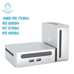 2024 GenMachine New Mini PC R5 7530U/R5 5600H/R7 5700U/R5 4500U Windows 11 PRO DDR4 3200MHz WiFi6 BT 5.2 Gaming PC Computer