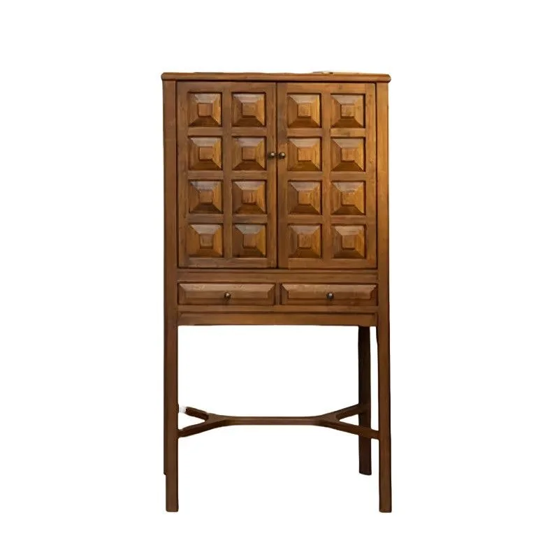 

French retro solid wood porch cabinet, antique living room locker, small apartment locker, storage cabinet against the wall