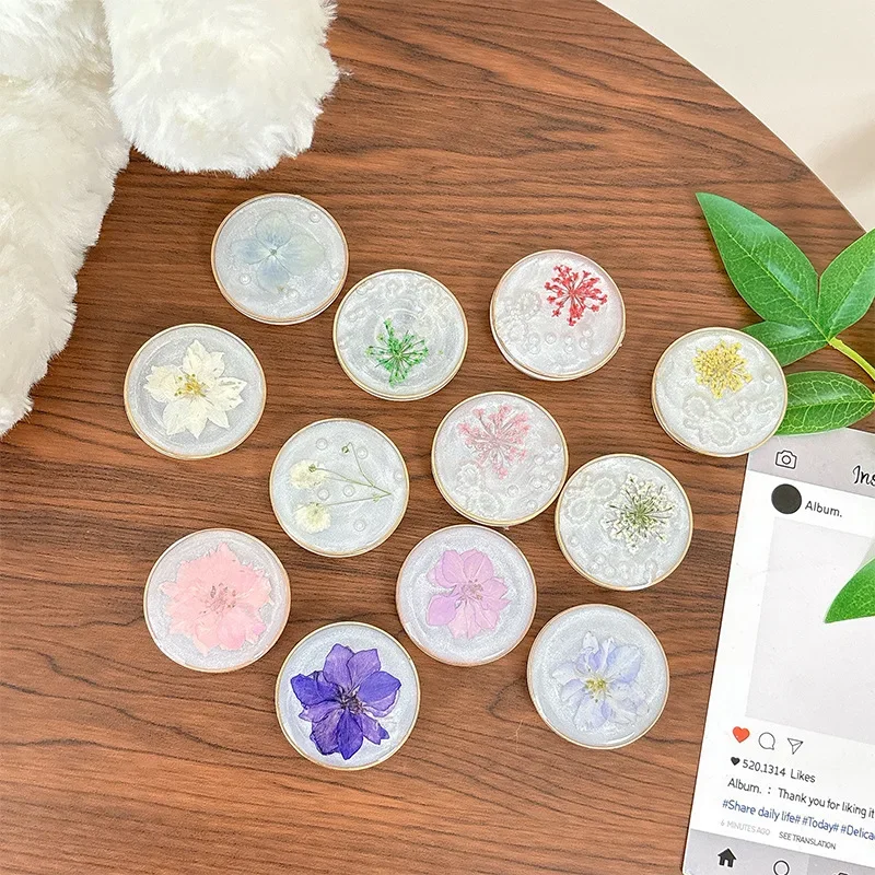 BOHO ดอกไม้แห้ง Glitter ผู้ถือ Universal Smart Tok Lazy Bracket สําหรับ iPhone Samsung พับ Griptok ขาตั้งซ็อกเก็ต