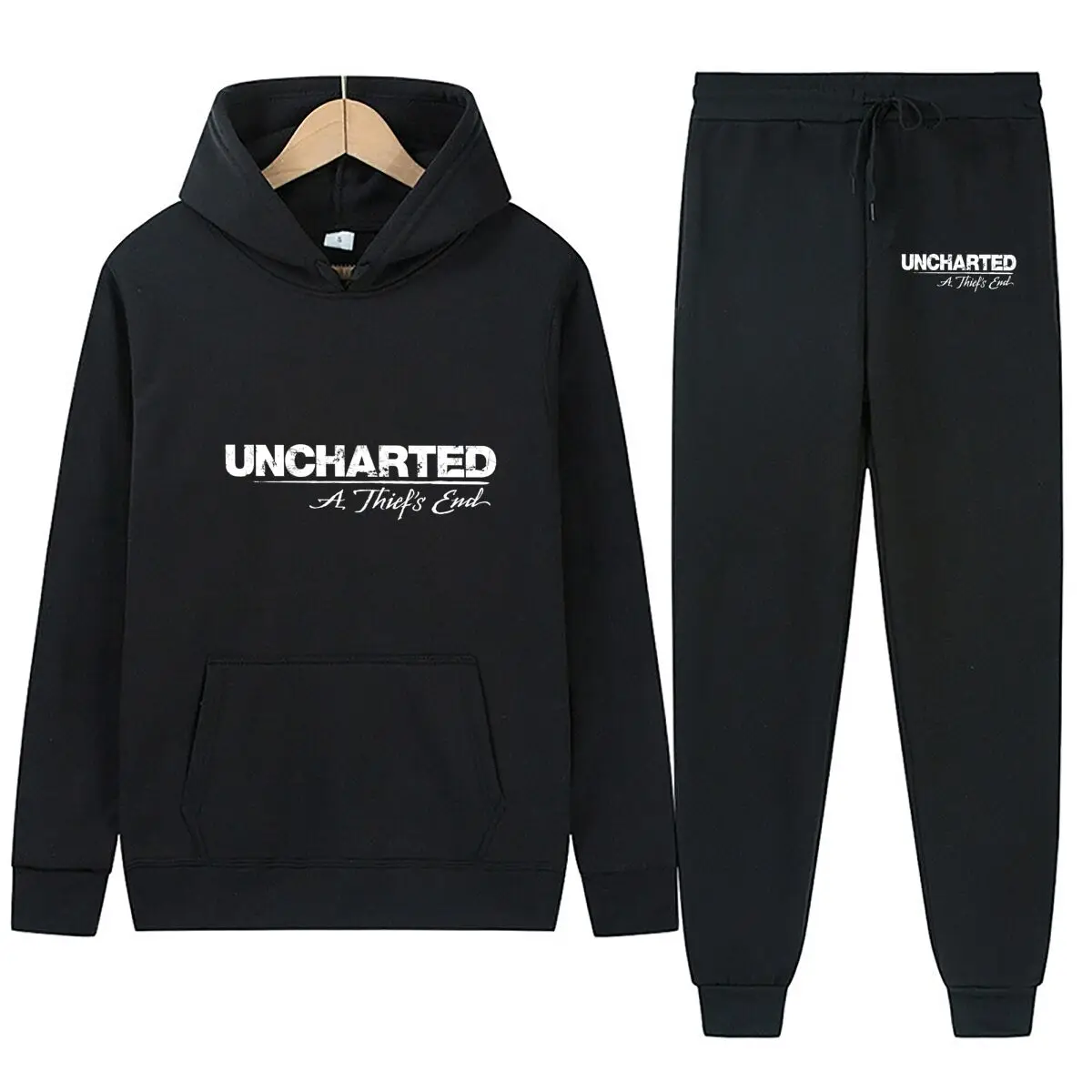 언차티드 - 게임, 모험 - 테마 디자인 후드티 올 시즌 데일리 캐주얼 스포츠 풀오버 조깅 팬츠