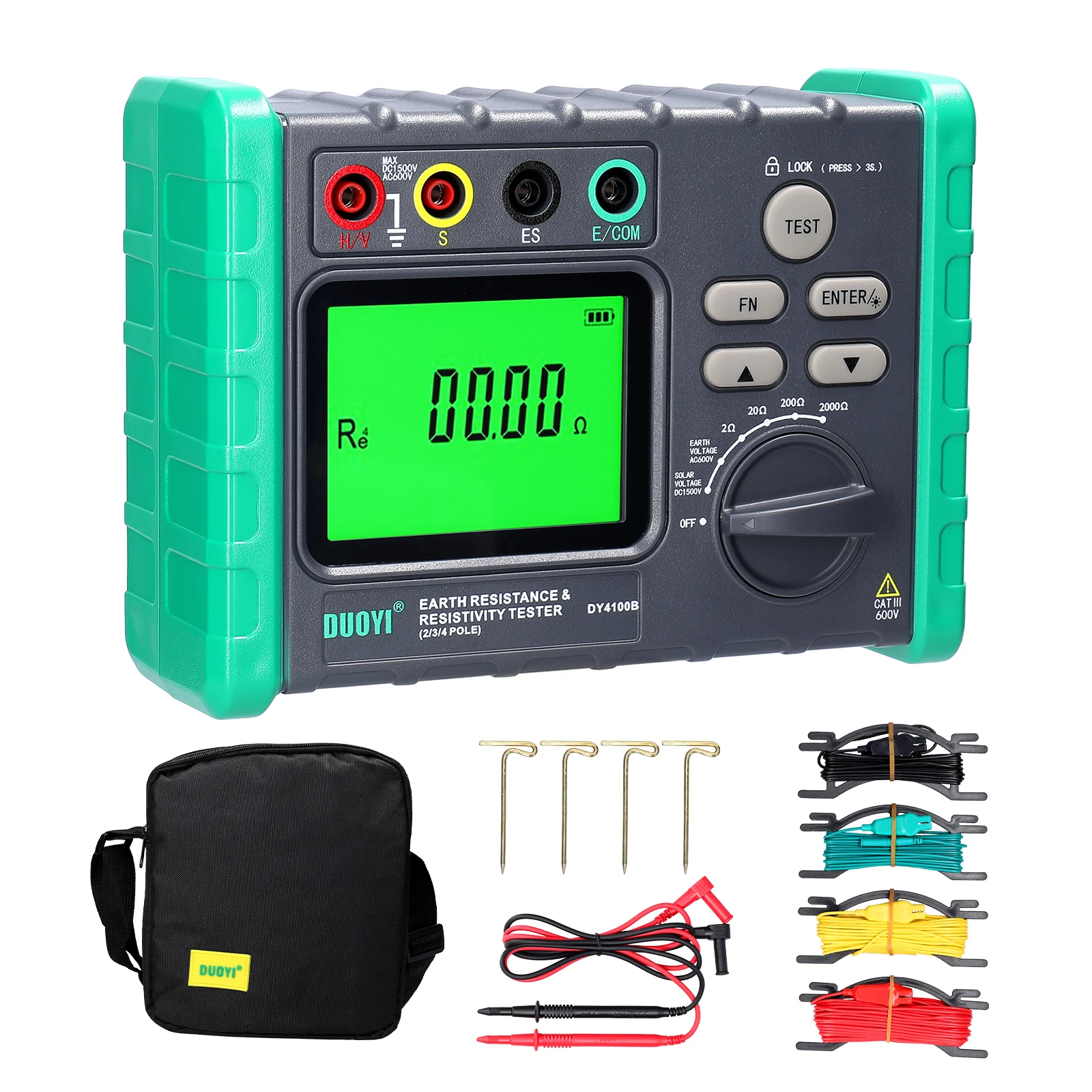 High Accurancy Digital Grounding Resistance Tester Multi-Gear Ground Resistance Tester Voltage Meter Megohmmeter Voltmeter