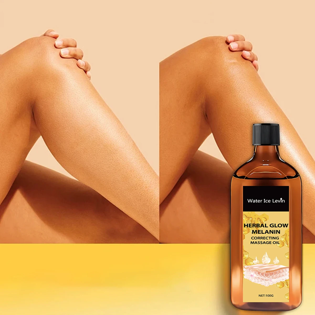 Aceite de masaje corrector de melanina Herbal Glow con veneno de abeja y vitamina C: iluminador e hidratación profunda para todo tipo de piel