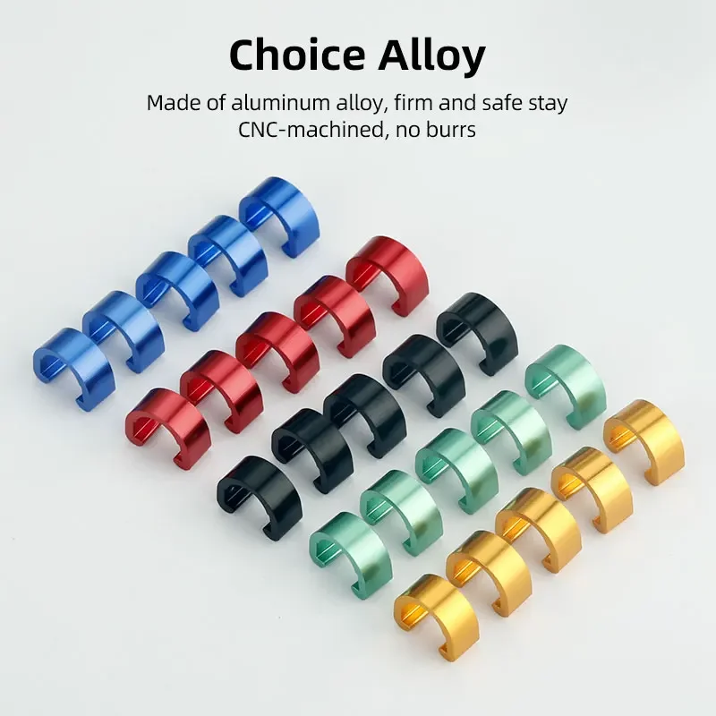 Road MTB Bicycle Cable Clamps c-Clips Alloy Housing Hose Guide Adhesive Seat Optional for Brake Derailleur Shifter or Oil Tube