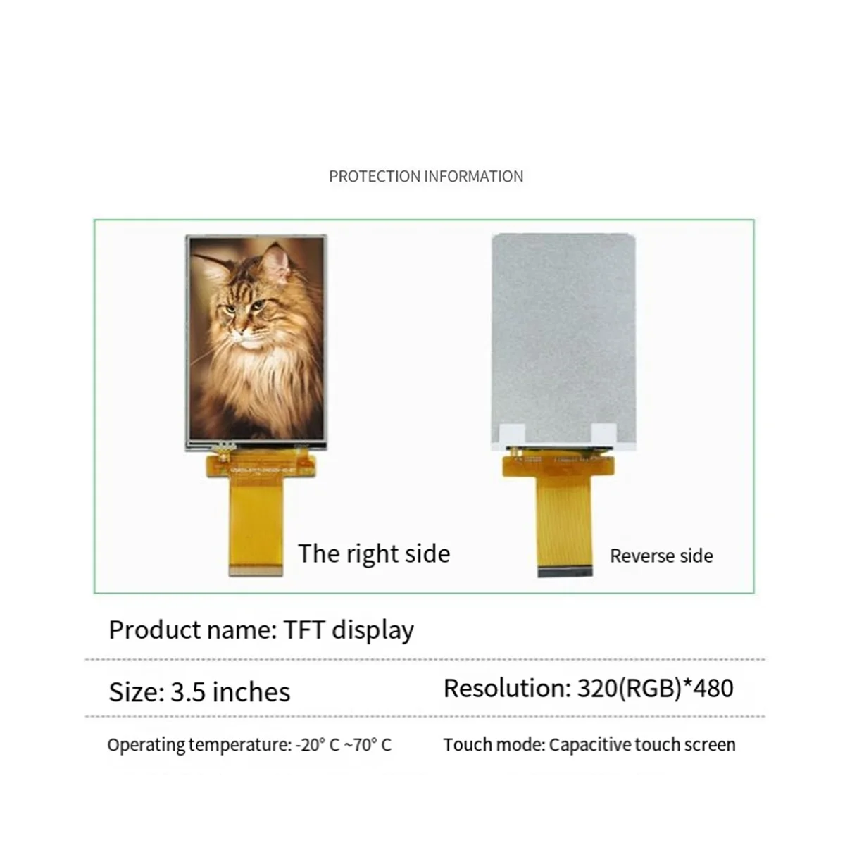 Nuclear Radiation Detector LCD Screen 320X480 Capacitive Screen 3.5 Inch Test Display Color Screen