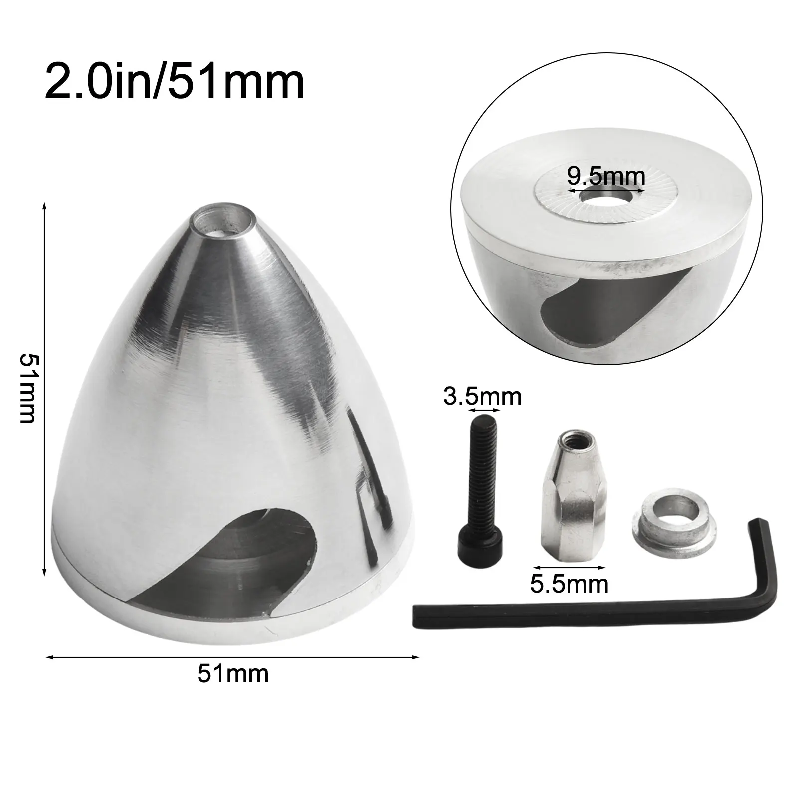 RC Plane Spinner RC Model Planes Propeller All-aluminum Alloy Easy Installation Improved Flight Performance Base Diameter 10mm