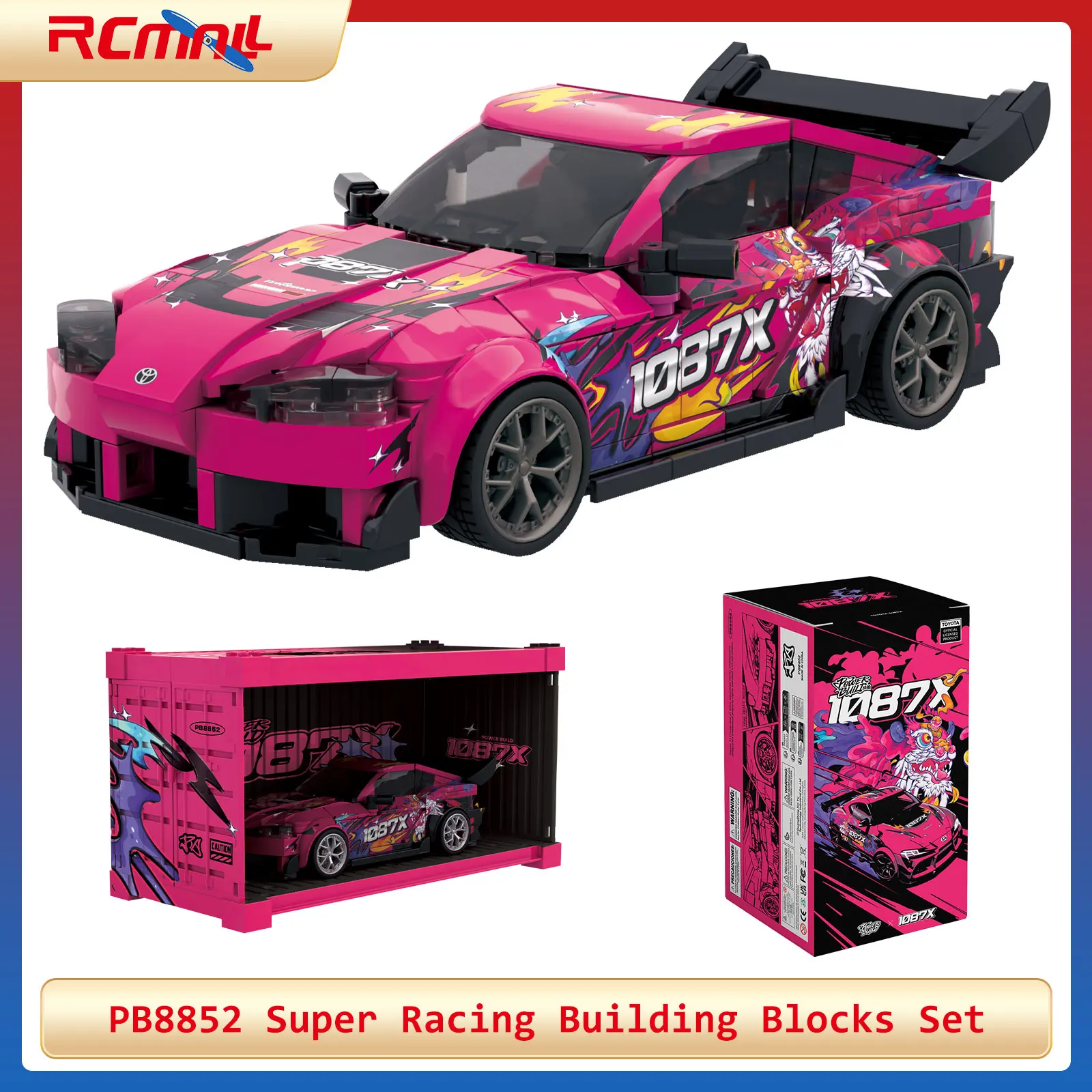 

PB8852 1087X серия Drift Super Racing набор строительных блоков спортивный автомобиль MOC кирпичи украшения детские игрушки на день рождения подарки