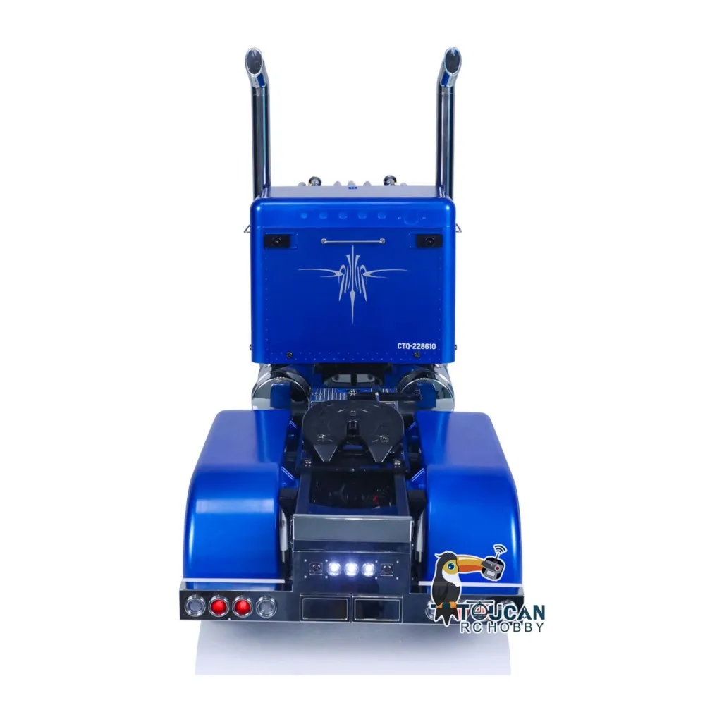 Camión Tractor de control remoto de 3 ejes 1/14 6x4 56344 RTR, vehículo de Control remoto con luces de sonido, modelo de pintura TOUCAN de juguete