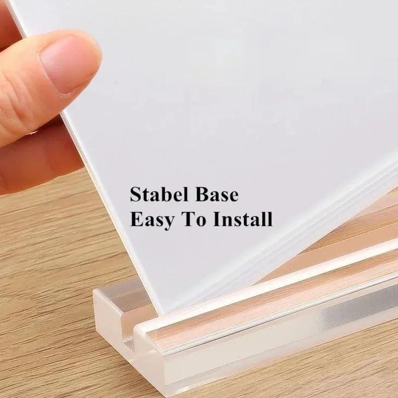 1PC A4 210X297MM Acrylic Sign Holder Display Stand Plastic Menu Paper Price List Holder 8.5x11 Inches Photo Picture Poster Frame