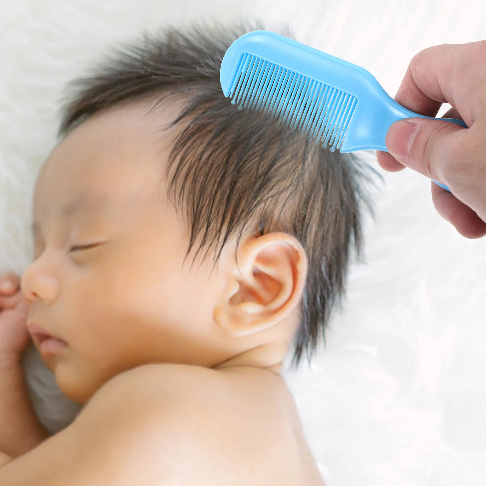 

1 комплект, набор детских массажных расчесок для новорожденных, синий, прочный, антистатический, гладкий, кровообращение, взаимодействие родителей и детей