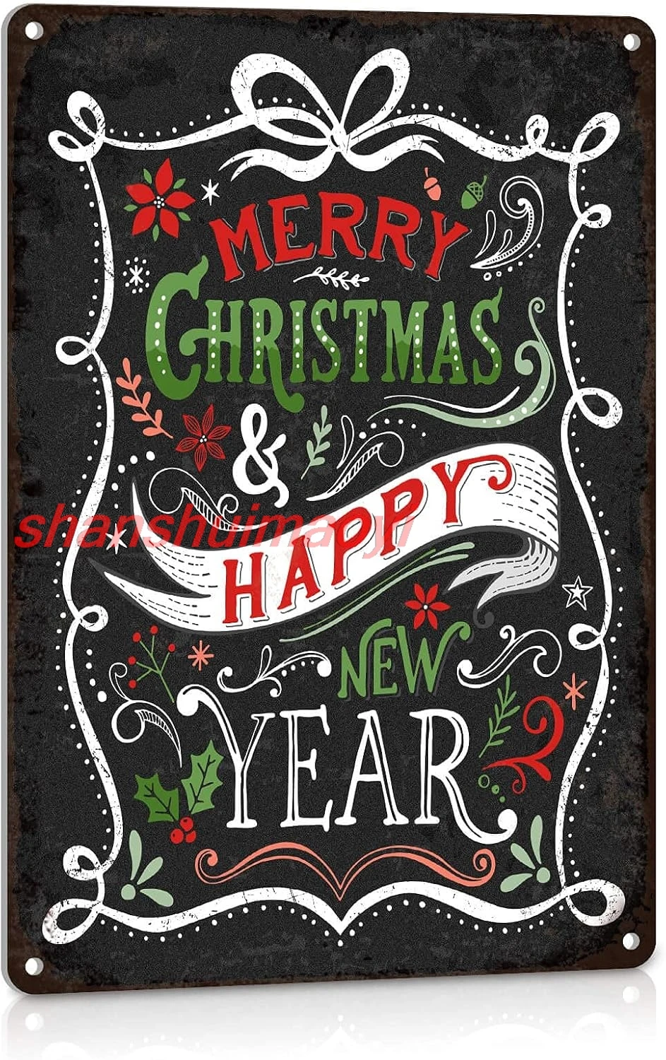Decoração de natal sinais vintage fazenda alumínio metal sinal casa cozinha decorações de parede, feliz natal e feliz ano novo 8 & uuj