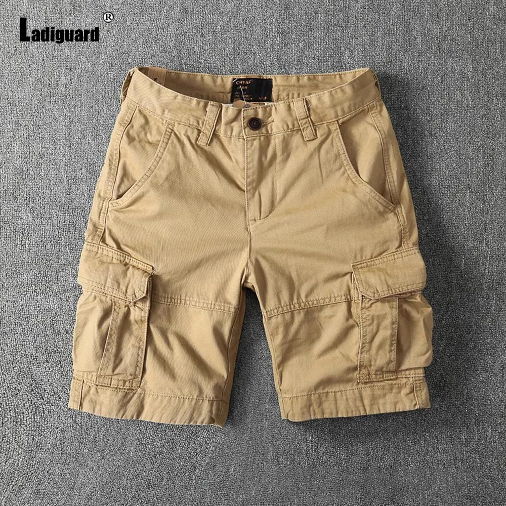 2025 America and Europe Style Casual Cargo Shorts Men's Stand Pocket Classic Tactic Shorts White Khaki Outdoor Short Bottom New