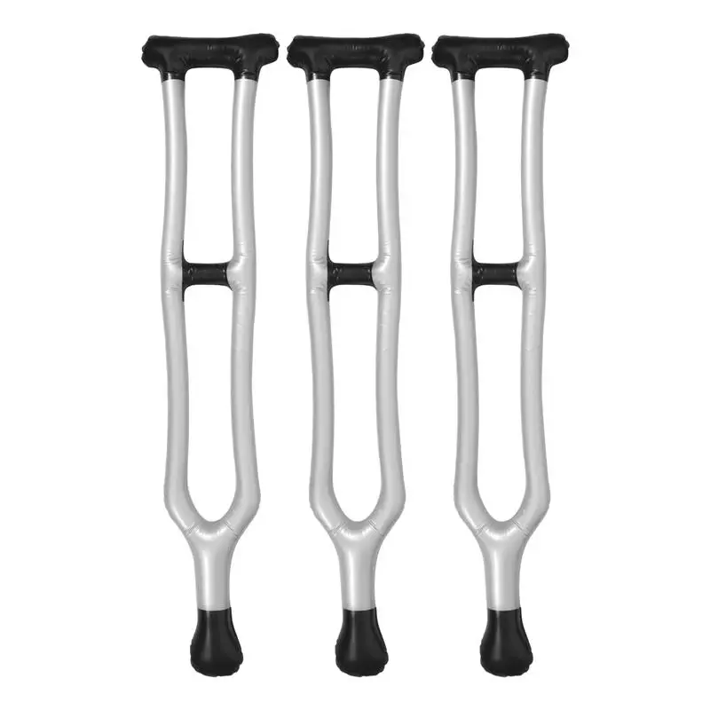 3pcs Stage Kids PVC Prank Party Toy Inflatable Walker Simulation Crutches Inflatable Walking Stick Prank Walking Canes