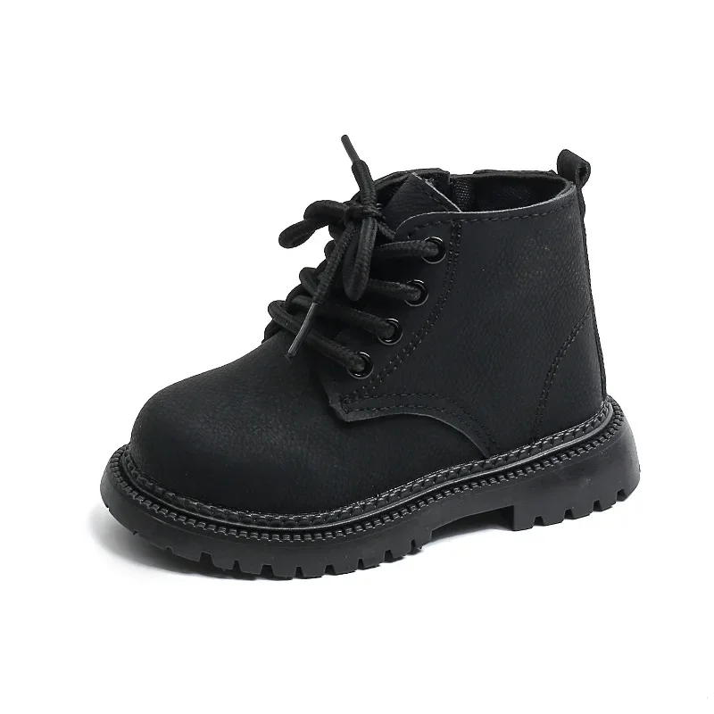 Kids Shoe Boy Girl Solid Color Fashion Boots Fashion Unisex Versatile Stylish PU Leather Short Boot Autumn Winter Children Boots