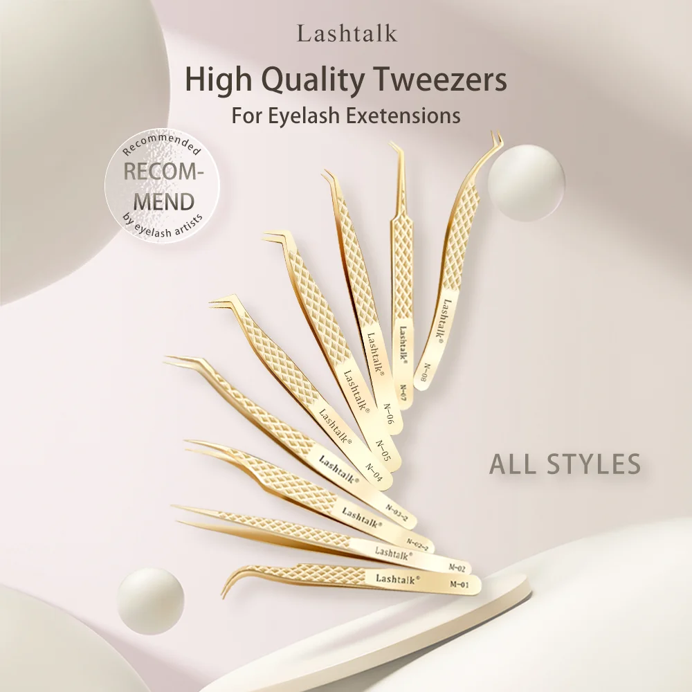 Lashtalk Eyelash Extension Tweezers Makeup Tools From Nagaraku Stainless Steel Non-magnetic Volume FakeLashes Supplies Accurate