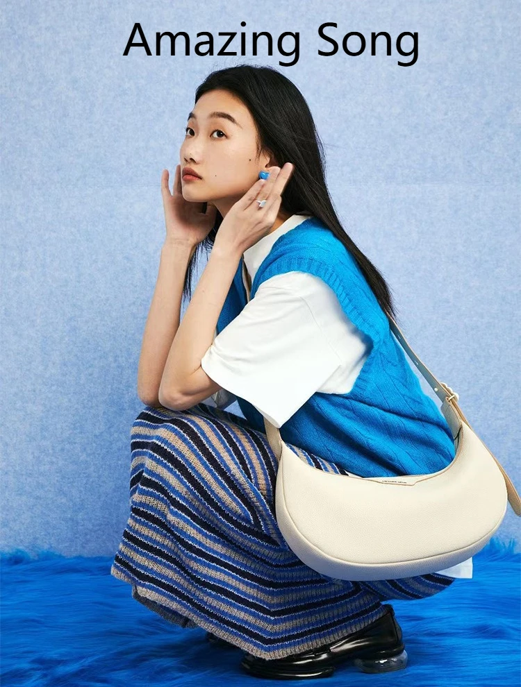 

Сумка Amazing Song в форме полумесяца — винтажная женская сумка через плечо из мягкой кожи, нишевый дизайн в форме полумесяца