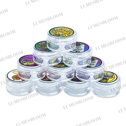 3ml Plastic Jar Laser Sticker Set Empty Storage Box Wax Blam Cream Oil Round Clear Container 30x15mm Customize Packaging Logo
