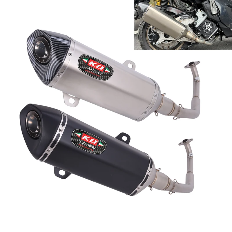 

For Honda ADV160 ADV 160 2022-2026 Exhaust Header Link Pipe Black Muffler Tips Slip On System Stainless Steel With DB Killer