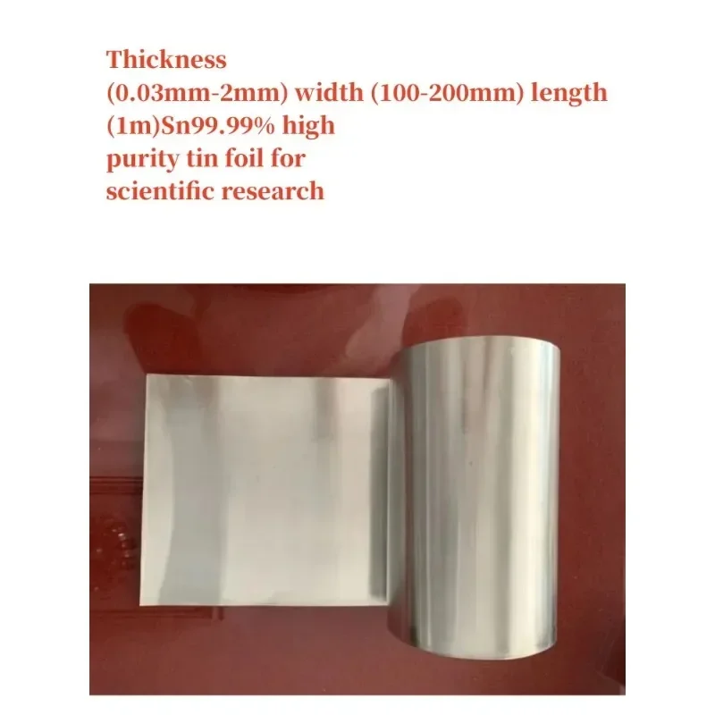 Metal Material High Purity Tin Foil Sn99.99%, Thickness (0.03mm-2mm) Industrial Research Tools Scientific Research