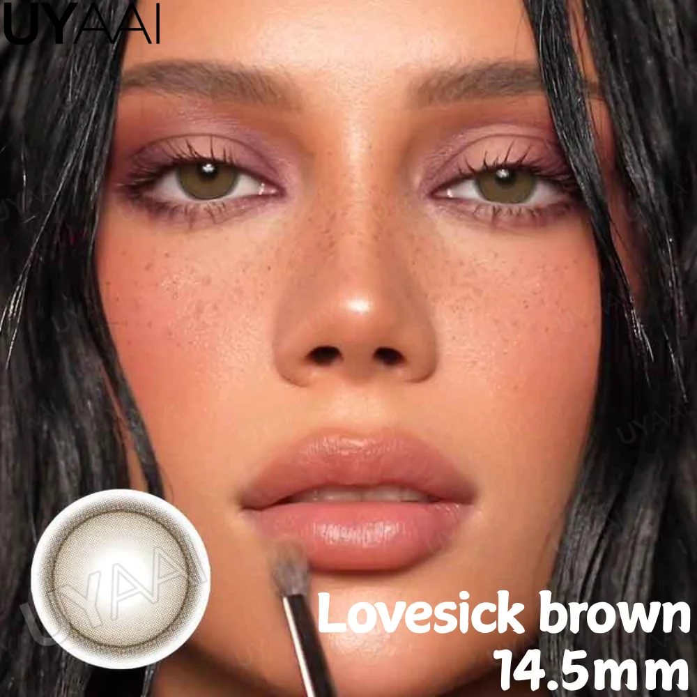 UYAAI NEUE Farbe Kontakt Augen Farbe Linsen Make-Up Natürliche Schwarze Linse Kosmetik Rosa Augen Linsen Frau Make-Up Blau Schönheit Kontakte – Detail 13