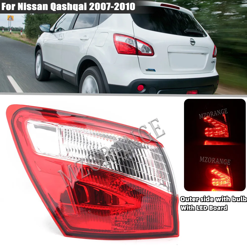 Auto Buitenste Achterlicht Voor Nissan Qashqai 2008-2015 EU Versie Rem Mistlamp Accessoires Auto Waarschuwing Running licht
