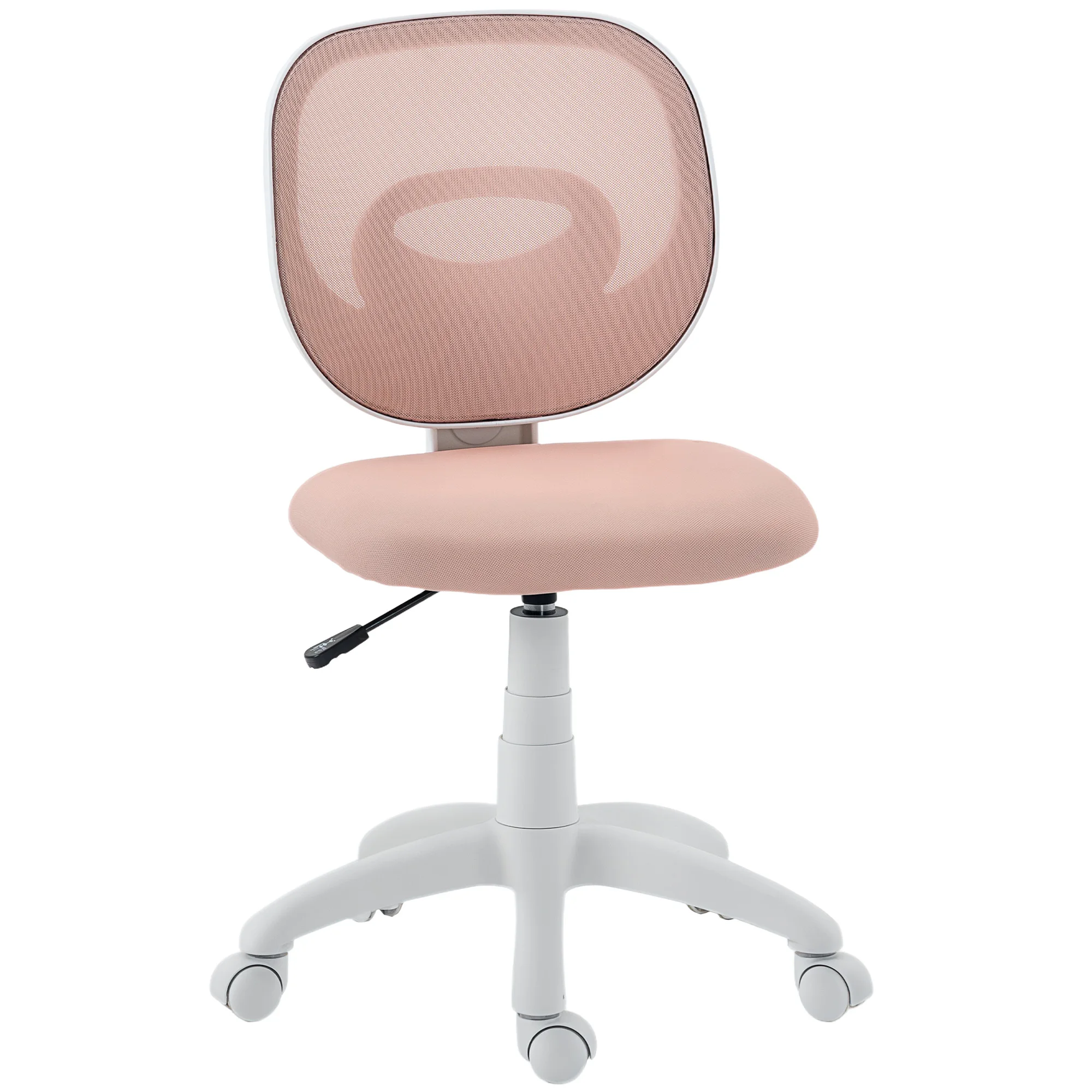 Bürostuhl, ergonomischer Schreibtischstuhl mit C-förmiger Rückenlehne, höhenverstellbar, Pink