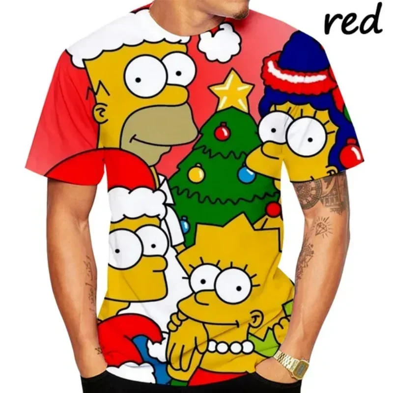 Summer Disney Anime Graphic T Shirt Simpsons 3D Print T-shirt Casual Hip Hop Harajuku Street Unisex Tops Fashion Men Clothing