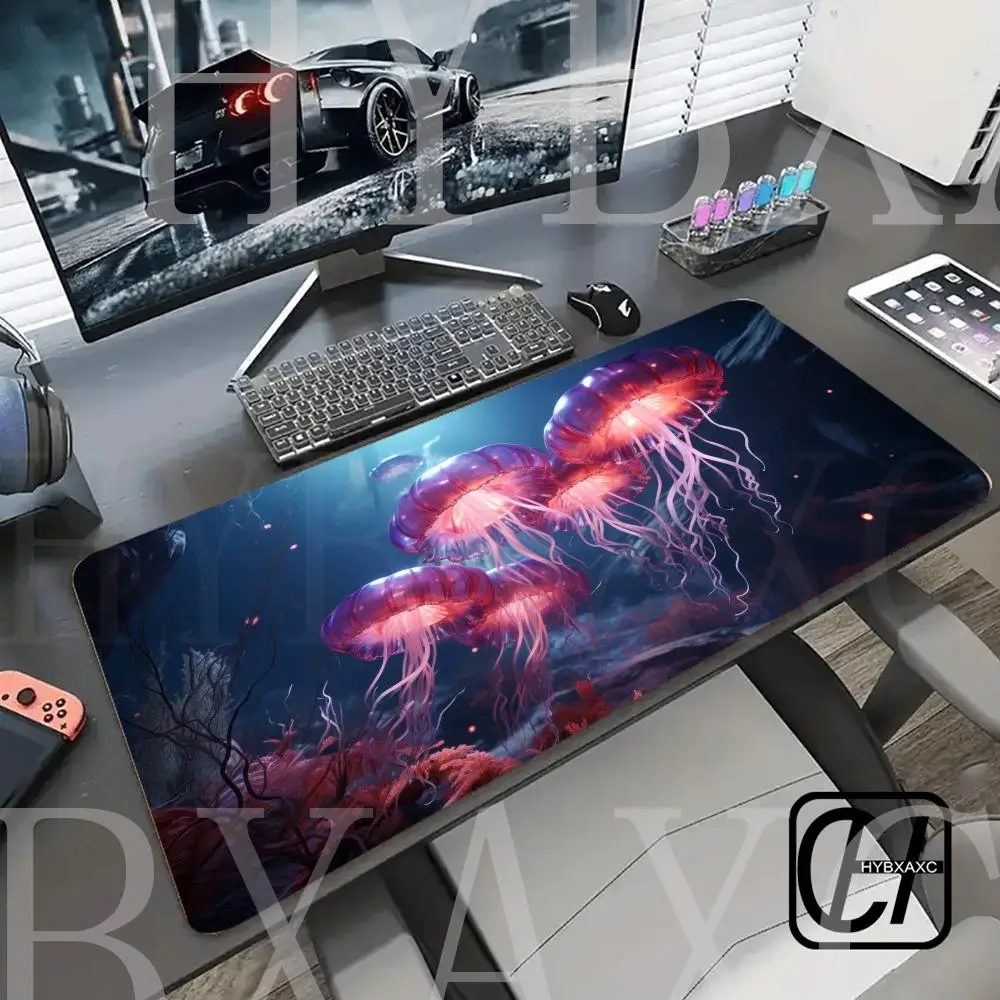 

Colorful Jellyfish Boy Pad Gamer Speed Mice Retail Small Rubber Mousepad Size For Large Edge Locking Game HYBXAXC Keyboard Pad
