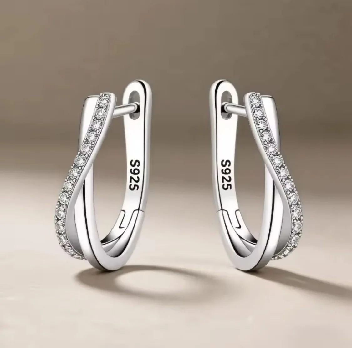 Noble 925 Sterling Silver Star Twisted Line Earrings Jewelry Versatile Hoop Earrings For Women Jewelry Fine Birthday Party Gifts