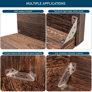 10/1 Set Edelstahl -Eckklammern, Möbelkinkelschelfstecker, Schrankhalter, Befestigungsstruktur, Schraubengurt mit Schraube 10 Hauptverkauf Pega Canto - №3