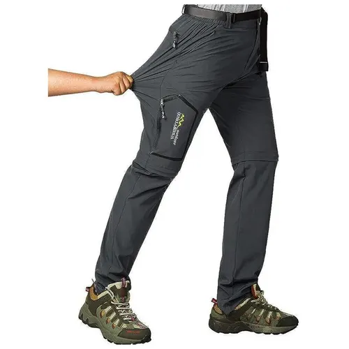 Imagen 2 del producto Pantalones de senderismo para hombre, convertibles, de secado rápido, ligeros, con cremallera, para viajes al aire libre, Camping, pesca