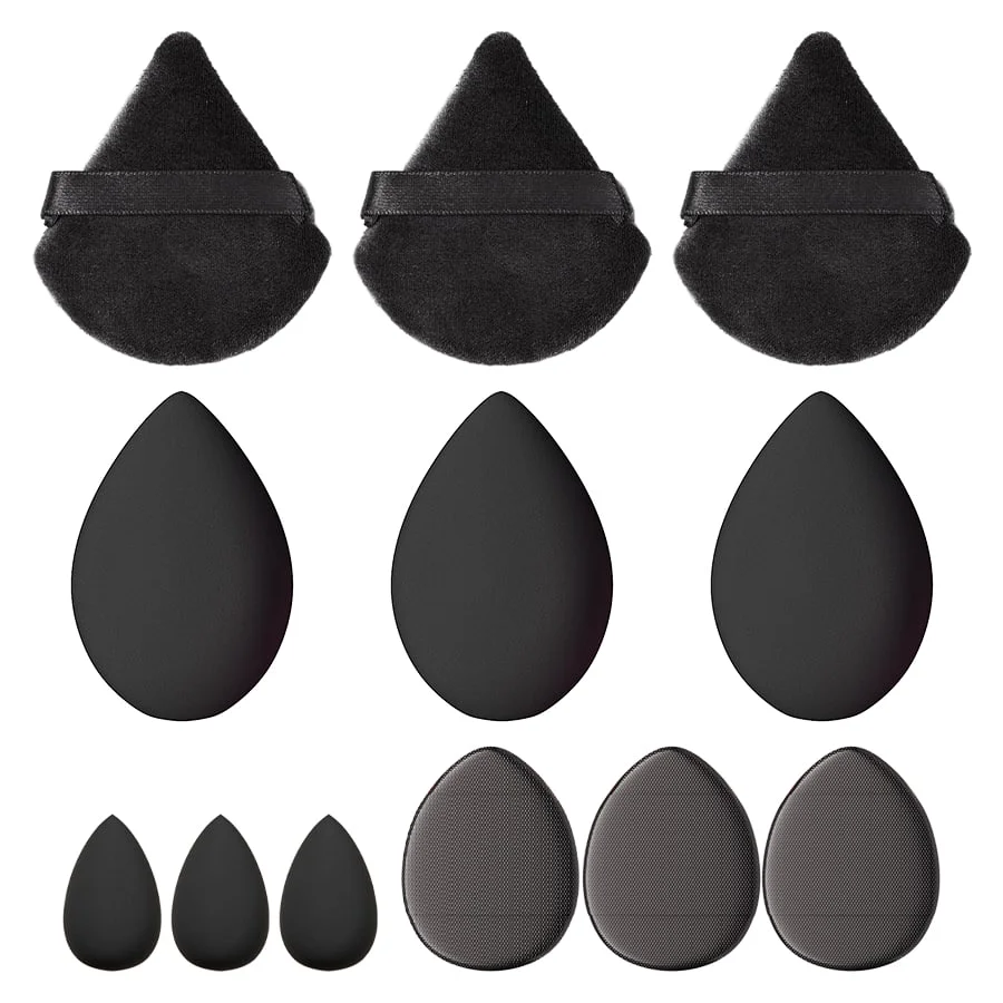 3 قطع من إسفنجة مكياج احترافية لمستحضرات التجميل لكريم الأساس المخفي وكريم التجميل وظلال العيون المائية الناعمة