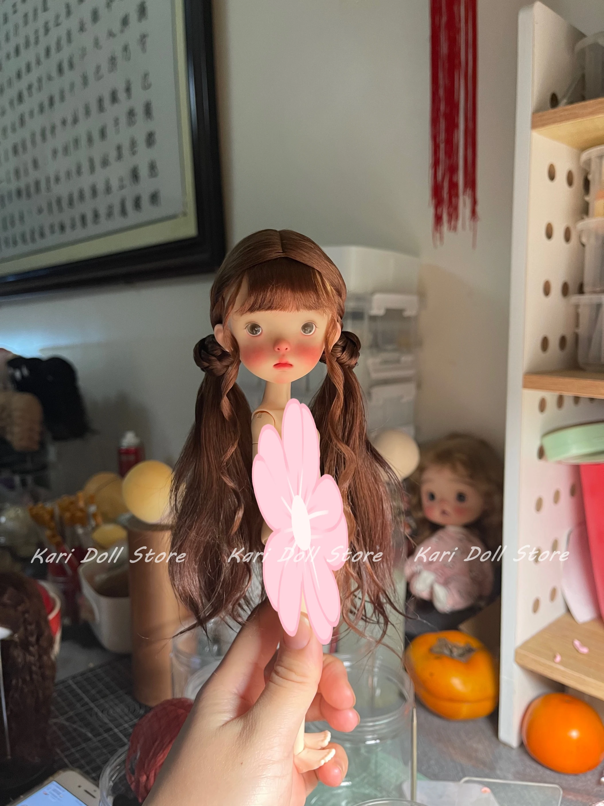 Kari Doll Natural mohair wigs for Landazz Landoudou Doll 16cm head circumference