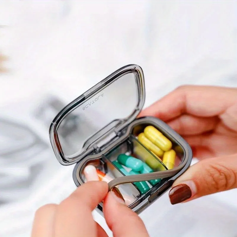 1A Portable mini Pill Box - Daily Pill Organizer, Medicine Divider for Use anytime, Anywhere, Sunday Travel Pill Box, Dustproof