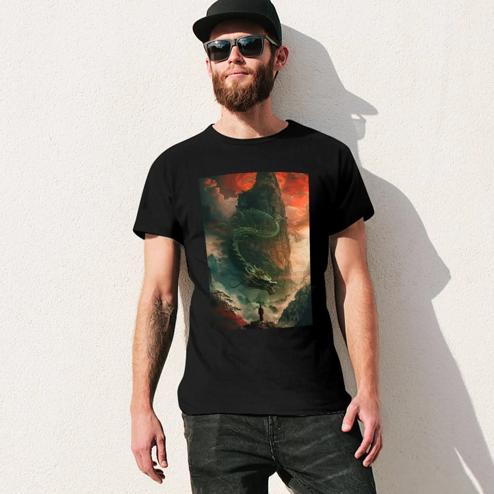 تي شيرت Tian Kuo أشياء رخيصة تي شيرت كبير الحجم تي شيرت رجالي كبير الحجم