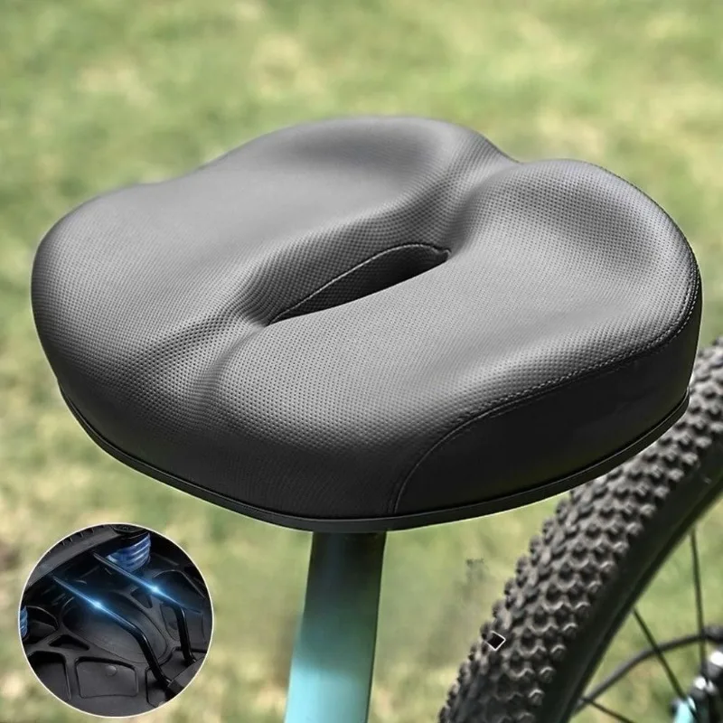 

Soft Thickened Bike Saddle Shock-absorbing Hollow Breathable Large Waterproof Bicycle Saddle Double-track Bicycle Parts