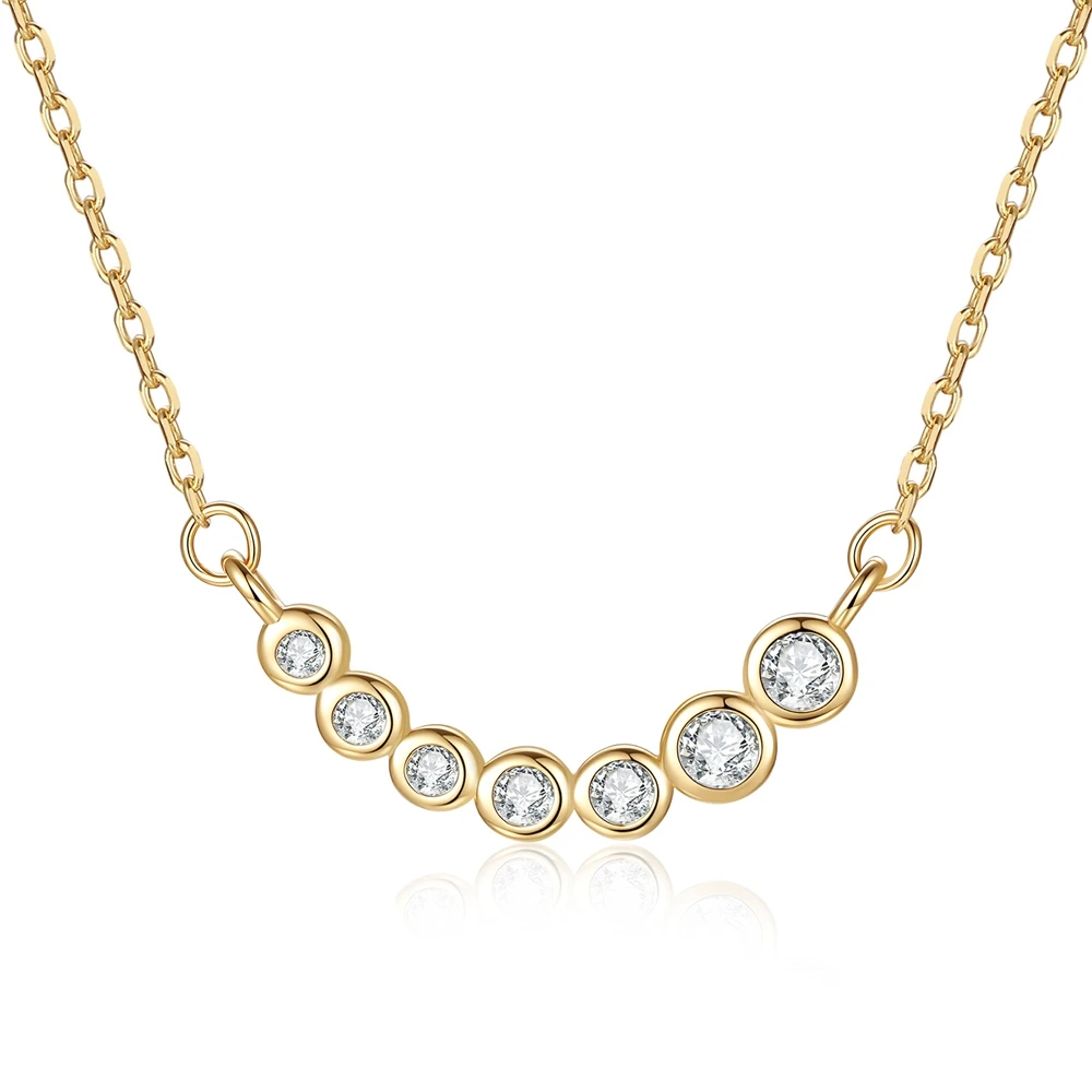 D Color all Moissanite Pendant Necklace S925 Sterling Silver Plated with 18K Gold Necklace for Woman Party Jewelry Gift