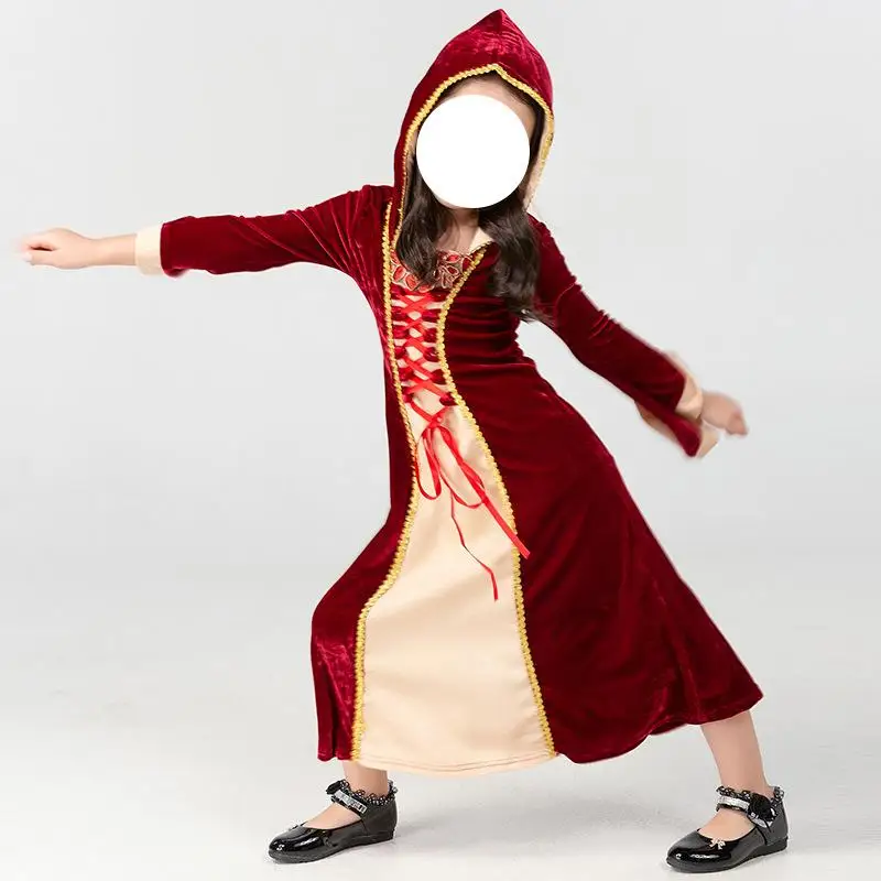 زي تنكري للهالوين على الطراز القروسطي، زي مصاص دماء وساحرة بأكمام طويلة، زي متناسق للأب والطفل، زي ليلى والذئب على الطراز الأ...