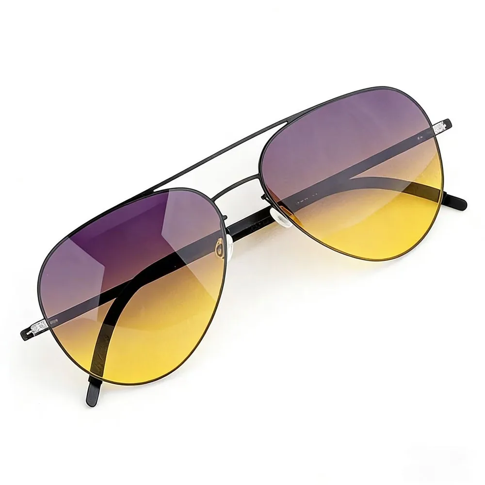

Мужские и женские поляризационные солнцезащитные очки-авиаторы с двойной дужкой, модные безвинтовые титановые очки UV400, цветные солнцезащитные очки, брендовые очки