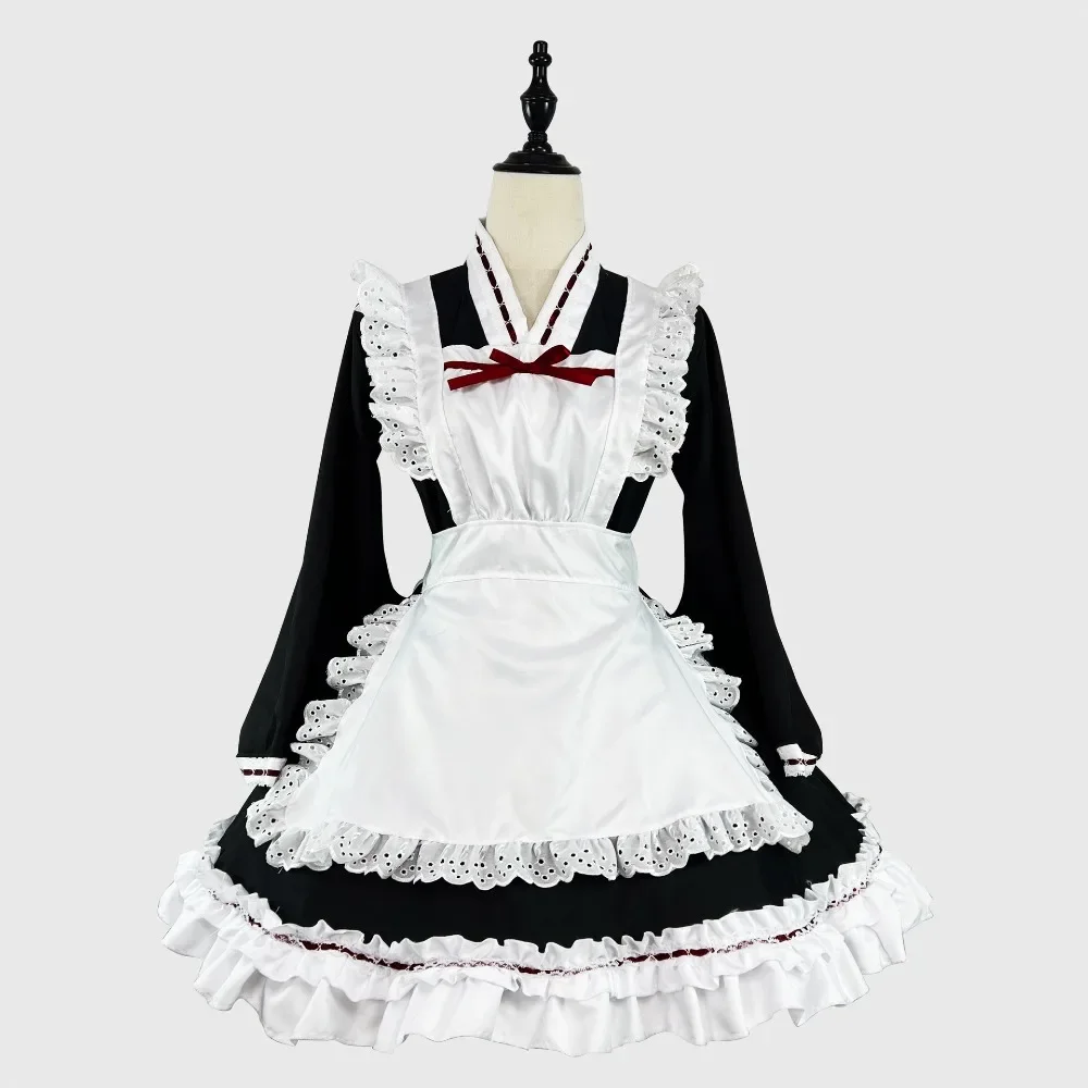 

Women Maid Outfit Lolita Dress Cute Горничная Anime Black White Apron Cosplay Maid Dress Men Uniform Cafe Costume