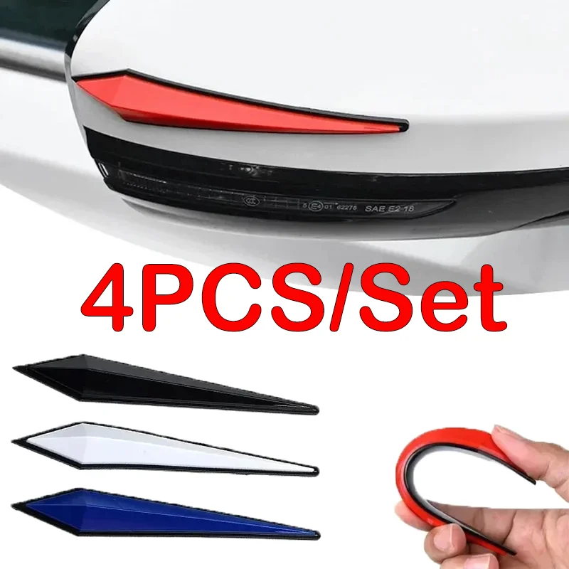 

4pcs/set Car Stickers Bumper Protector Strip Hot-selling Self-adhesive Corner Guard Scratch Protection Strips Auto Accessories