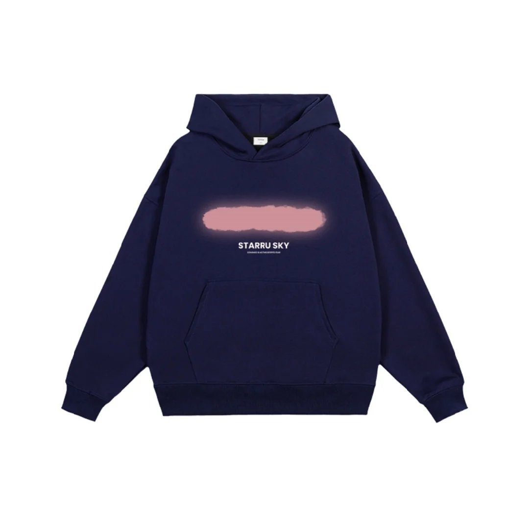 Letter graffiti graphic hoodie Pure Cotton Spring And Autumn Luxury Niche Brand Fashion Versatile Men's And Women's Y2K Hoodie