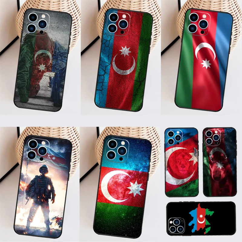 Azerbaijan Flag Phone Case For iPhone 16 15 Pro Max 11 12 13 Mini 14 Plus X XR XS Max Cover