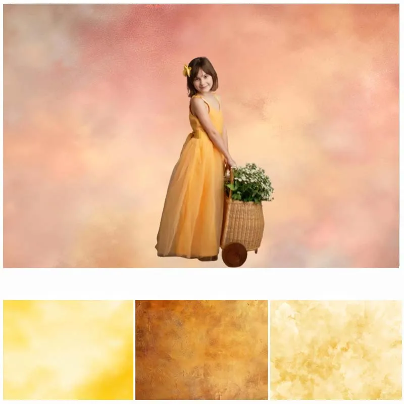

LS Orange Yellow Solid Textured Backdrops Adult Pregnant Photography Props Child Newborn Photocall Studio Pure Color Backgrounds