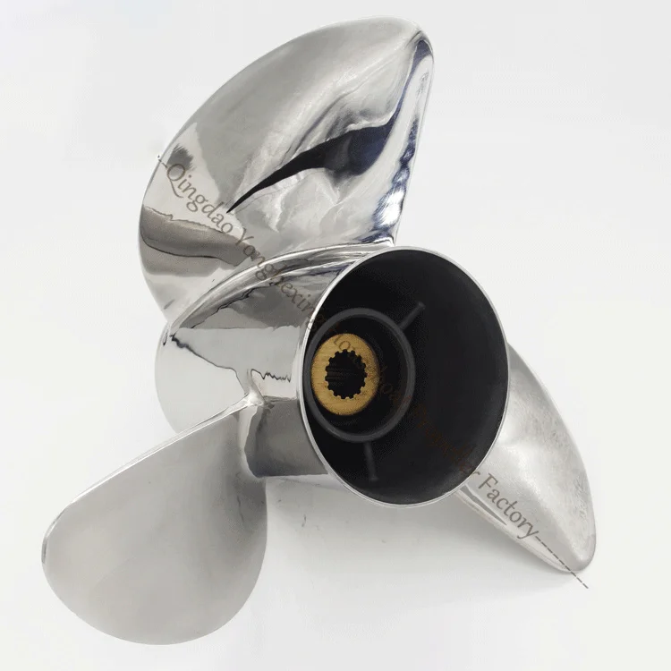 LH 150-300HP Polished Stainless Steel Marine Propellers For  Outboard Engine 15 Tooth Spine